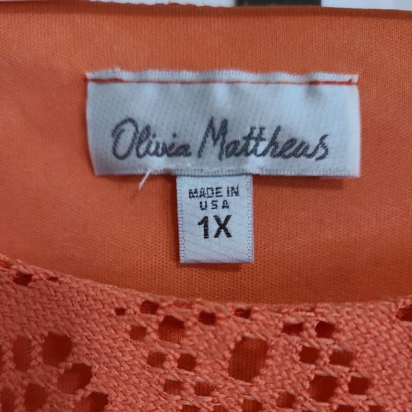 Olivia Matthew's Woman's Sleeveless Knit Dress, Size: 1X, Color: Orange - Picture 5 of 15